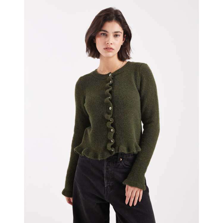 acka. エーシーケー　frill hand knit cardigan frill hand knit cardigan – Acka online store