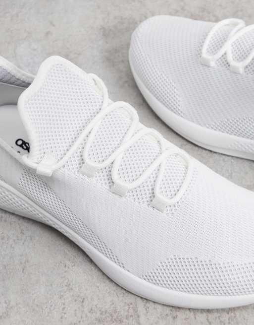 Mens white store knitted trainers