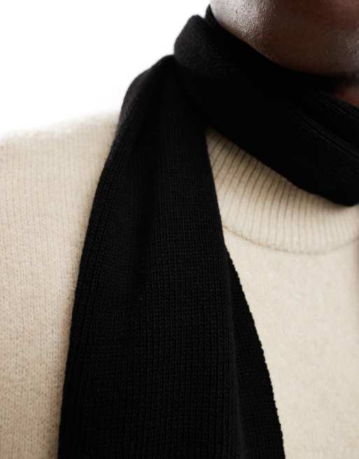 ASOS DESIGN knitted scarf in black | ASOS