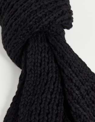 long black knitted scarf