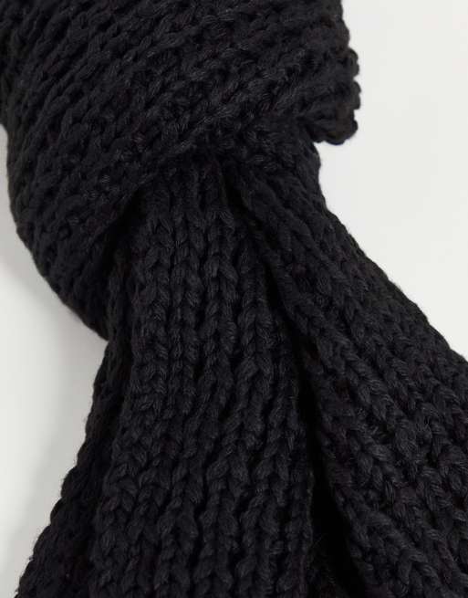 Womens black shop knitted scarf