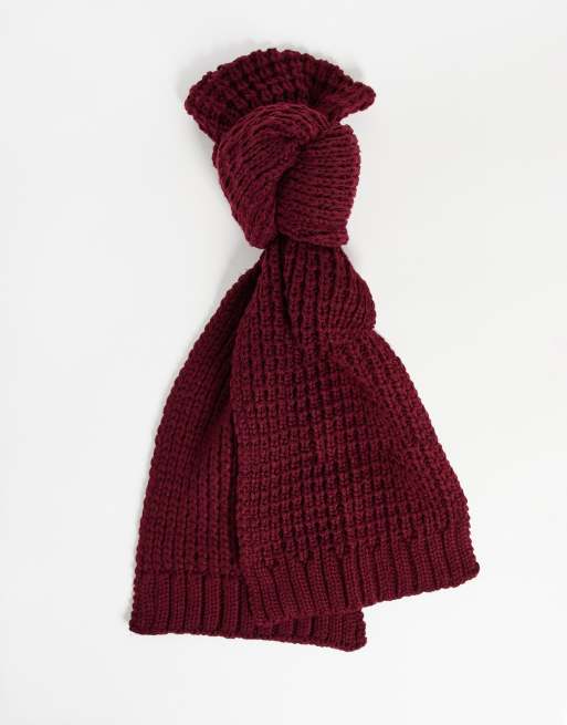 Deep Red Knit Scarf