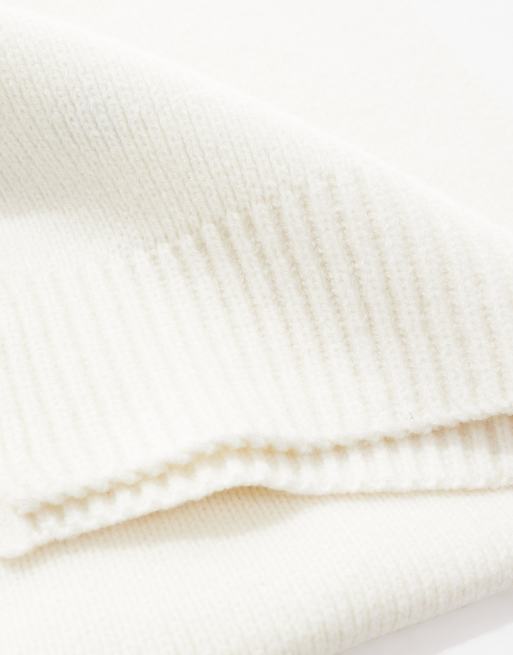 ASOS DESIGN knitted scarf in cream