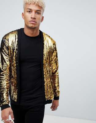 sequin cardigan gold