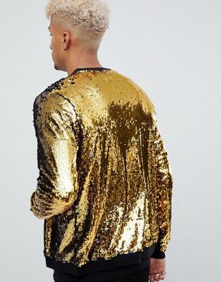 black and gold sequin cardigan
