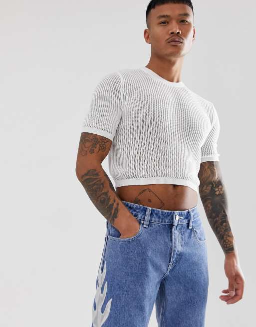 Cropped sweater clearance men