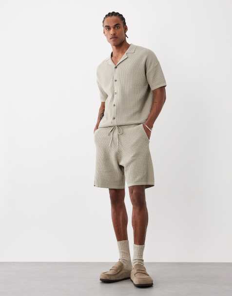 ASOS DESIGN knitted shorts co-ord in sage green