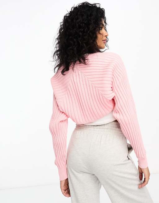 Baby pink shrug on sale cardigan