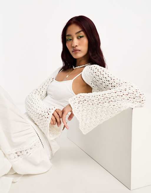 ASOS DESIGN Curve knitted shrug cardigan with thumbholes (part of