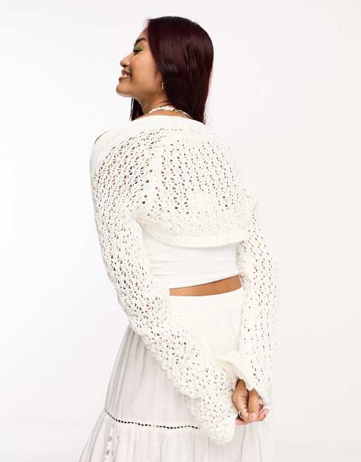 Ivory shop shrug sweater