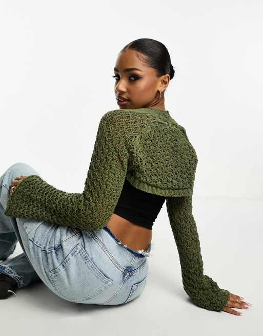 Olive green 2025 shrug cardigan