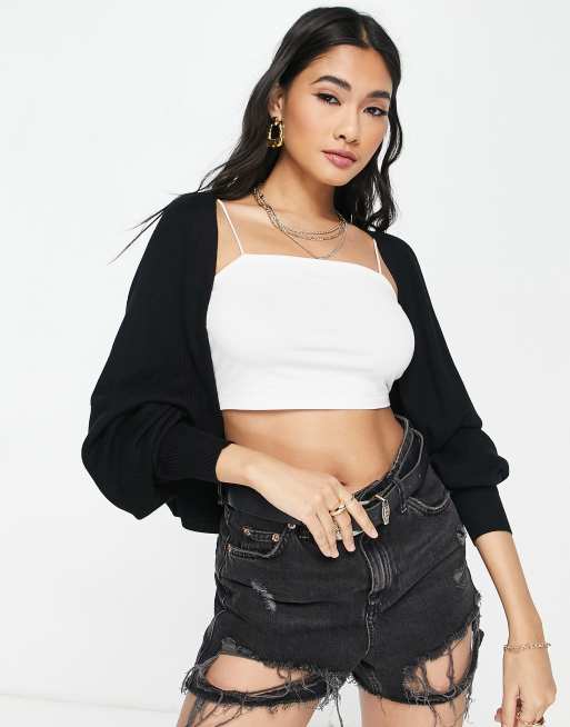 ASOS DESIGN knitted shrug in black | ASOS