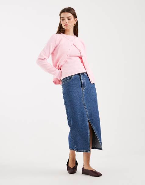ASOS DESIGN knitted shrunken tank co-ord in pink