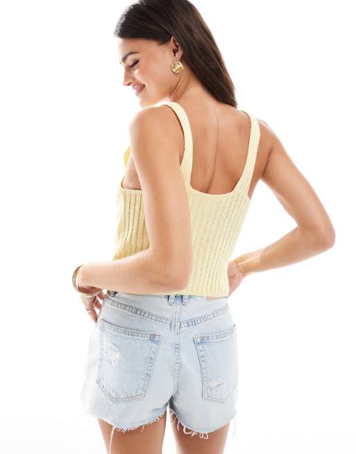 ASOS DESIGN knitted slash neck boat top in buttermilk, 4 of 4