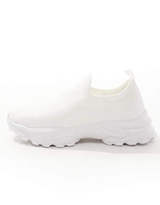 ASOS DESIGN knitted sock sneakers in white