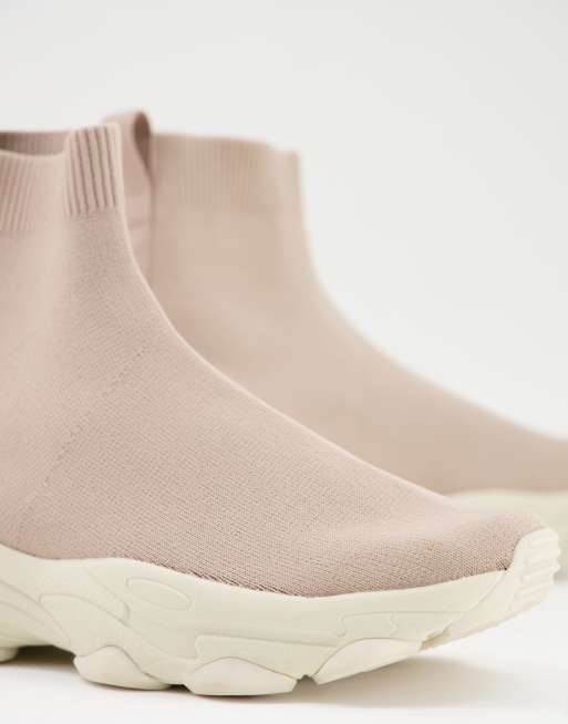 ASOS DESIGN knitted sock trainers in pink ASOS