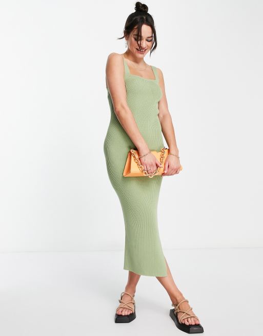 Asos square store neck midi dress