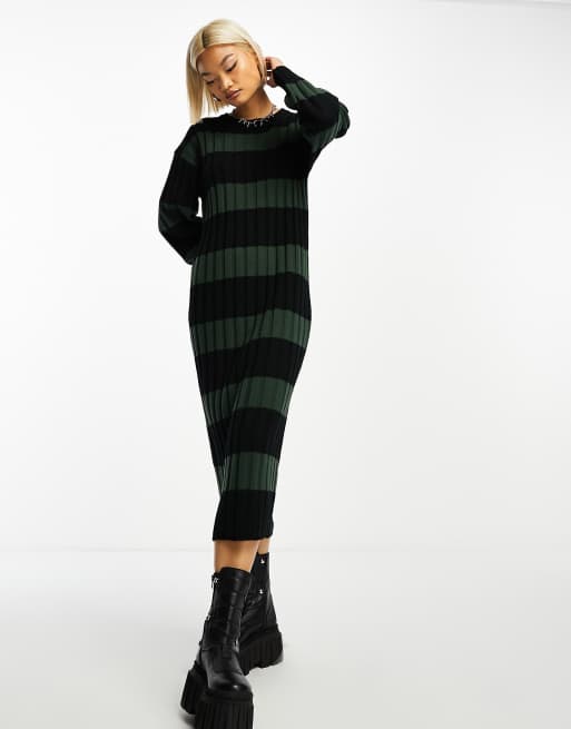 Black and green striped hot sale dress