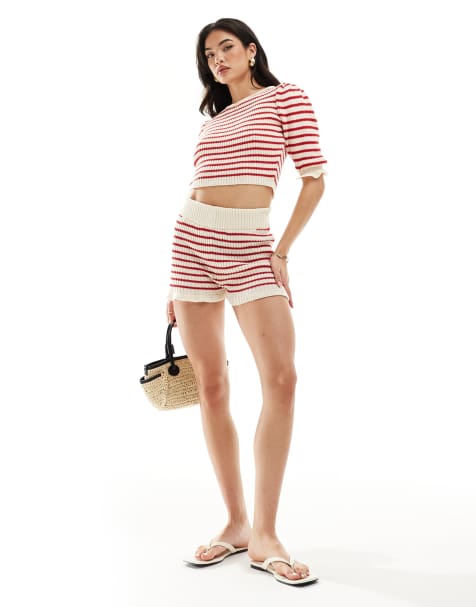 ASOS DESIGN knitted stripe top and trouser - view 1