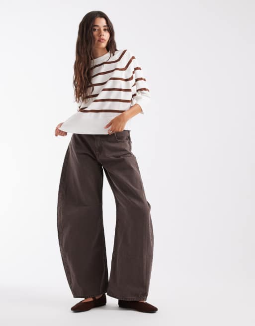 ASOS DESIGN knitted striped jumper in ecru, 2 of 4
