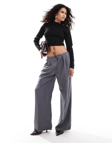 ASOS DESIGN knitted structured asymmetric top in black - view 1