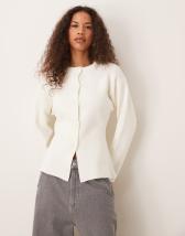 COLLUSION knitted rugby jumper in brown