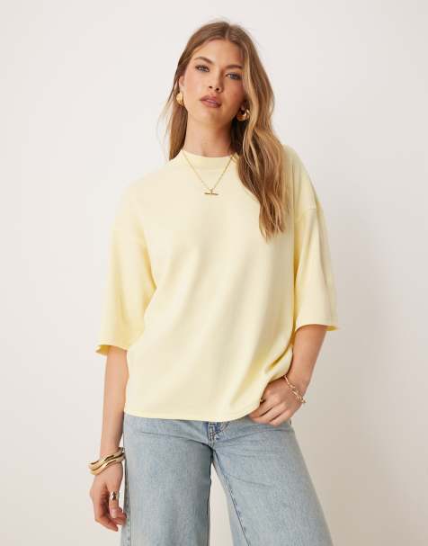 ASOS DESIGN knitted structured t-shirt in buttermilk - view 1