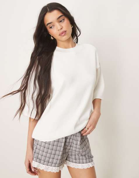 ASOS DESIGN knitted structured t-shirt in white - view 1