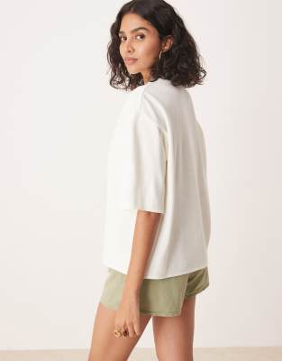 Asos Design Knitted Structured T Shirt In White
