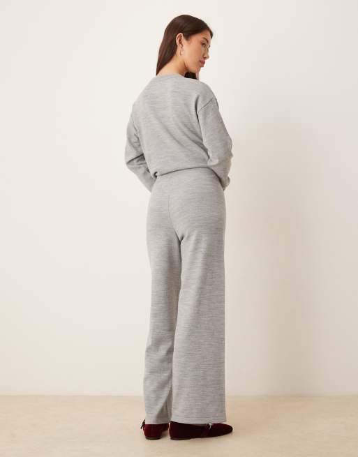 ASOS DESIGN knitted structured trouser co-ord in grey, 4 of 5