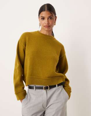 Asos Design Knitted Sweater In Green