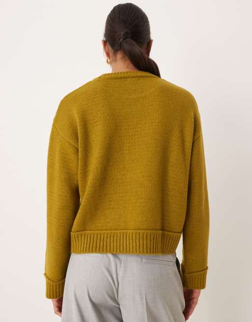 ASOS DESIGN knitted sweater in olive