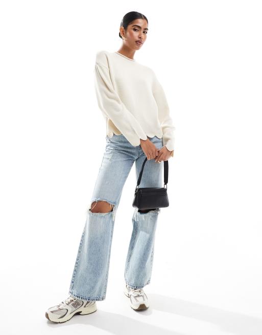 シェリエ sheller scallop design knit tops CHERIE SCALLOP KNIT TOP W SLEEVES | Love and Bravery