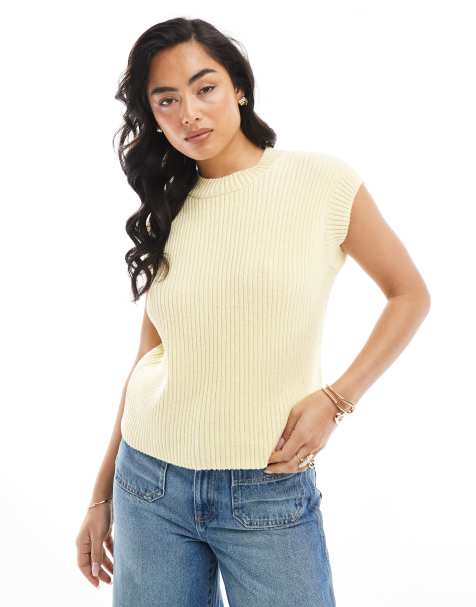ASOS DESIGN knitted tank top in buttermilk yellow - view 1