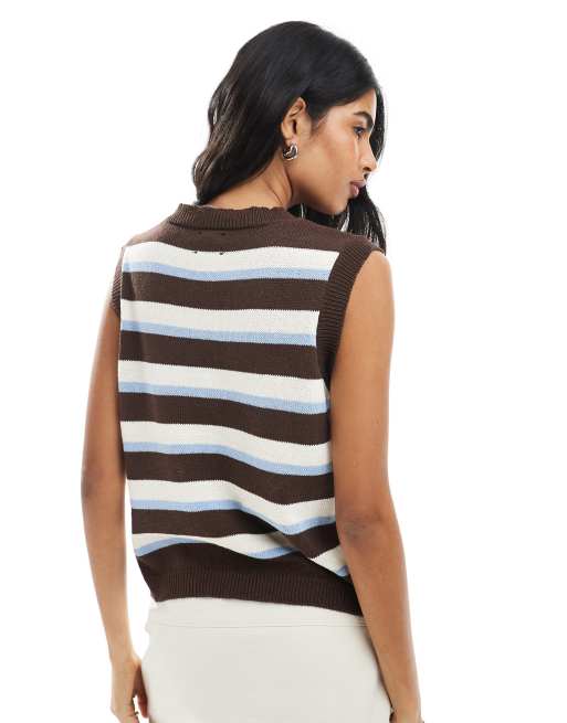 ASOS DESIGN knitted tank top in multi stripe, 4 of 4