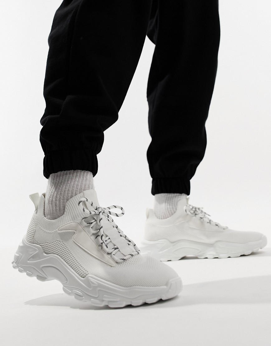 ASOS DESIGN knitted tech sneakers in white