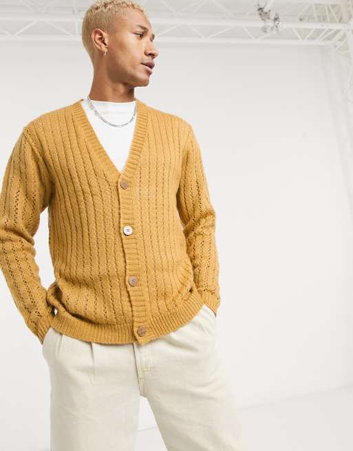 Mustard cable hotsell knit cardigan