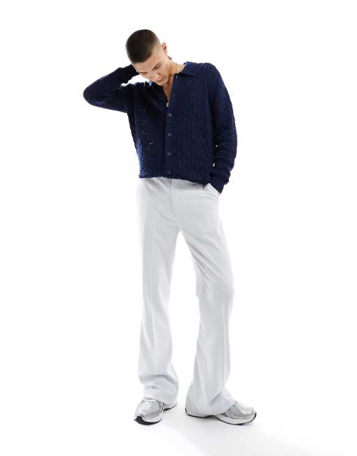 White polo and 2024 navy blue pants