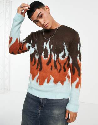 Weekday flame store jacquard sweater asos