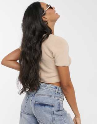 tie front cardigan short sleeve