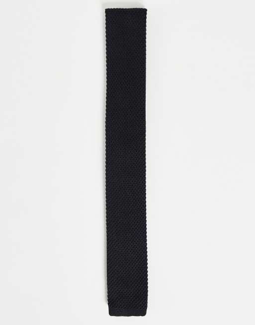 ASOS DESIGN knitted tie in black | ASOS