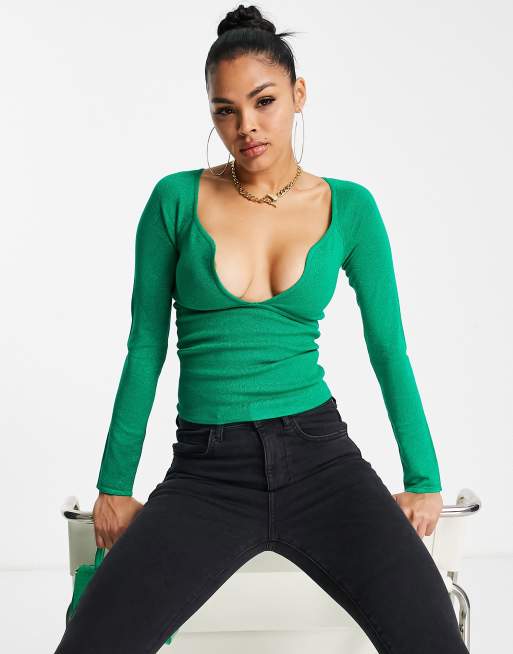 ASOS Plunge Neck Top