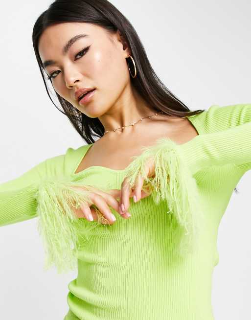 ASOS DESIGN neon knitted bralette