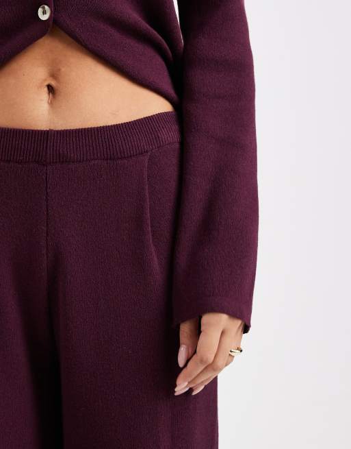 ASOS DESIGN knitted trouser co-ord in plum, 5 of 5
