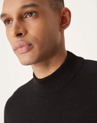 Asos Design Knitted Turtleneck Sweater In Black