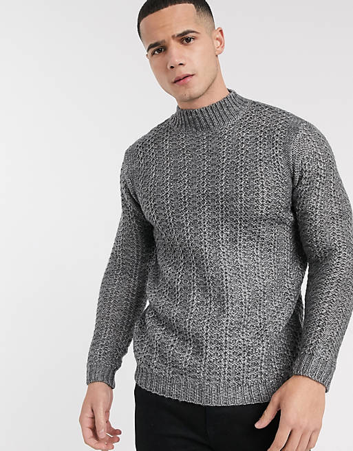 ASOS DESIGN knitted turtleneck sweater with tuck stitch | ASOS