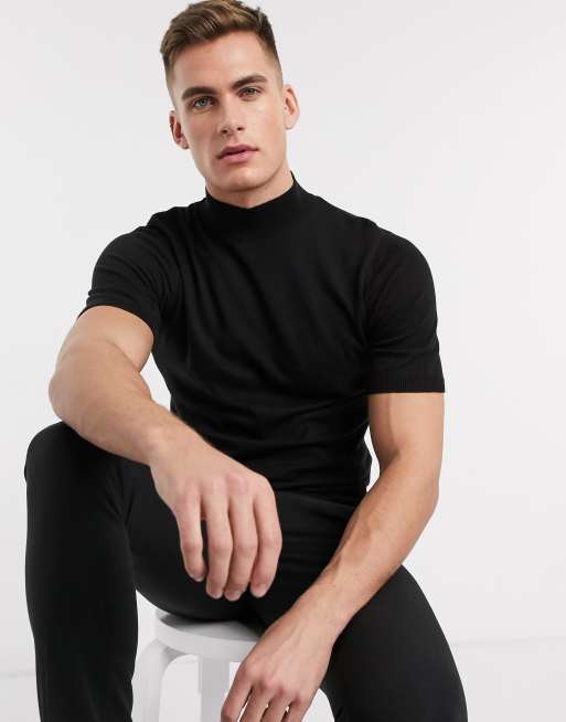 turtleneck t shirt with suit
