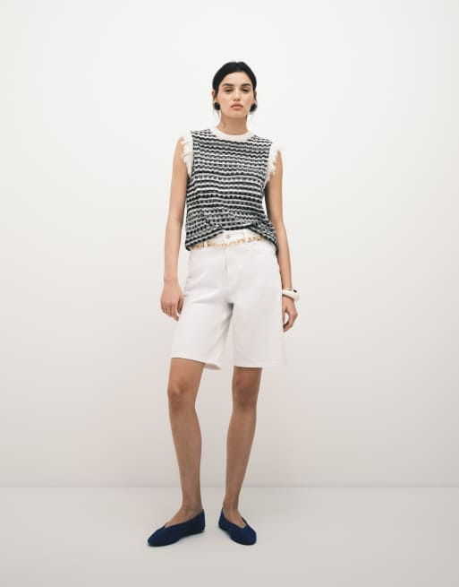 ASOS DESIGN knitted tweed tank jumper in mono, 2 of 4