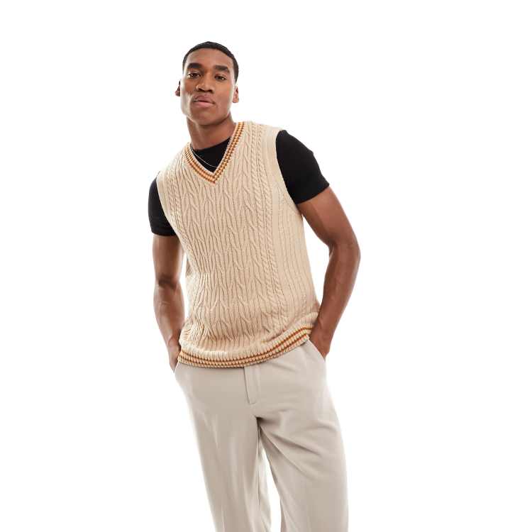 Chunky Vest Top KNIT PATTERN X Cable Tank Top Sleeveless Sweater