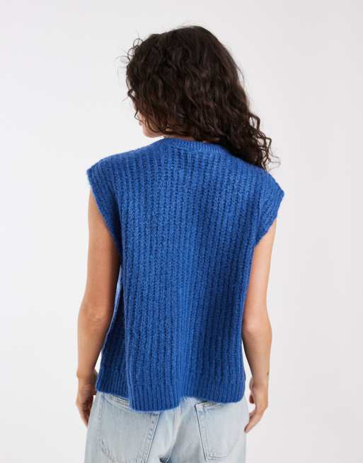 ASOS DESIGN knitted vest in cobalt blue, 4 of 4